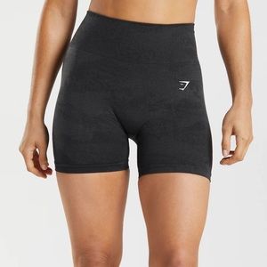 Gymshark Adapt Camo Seamless Shorts - Black/Onyx Grey